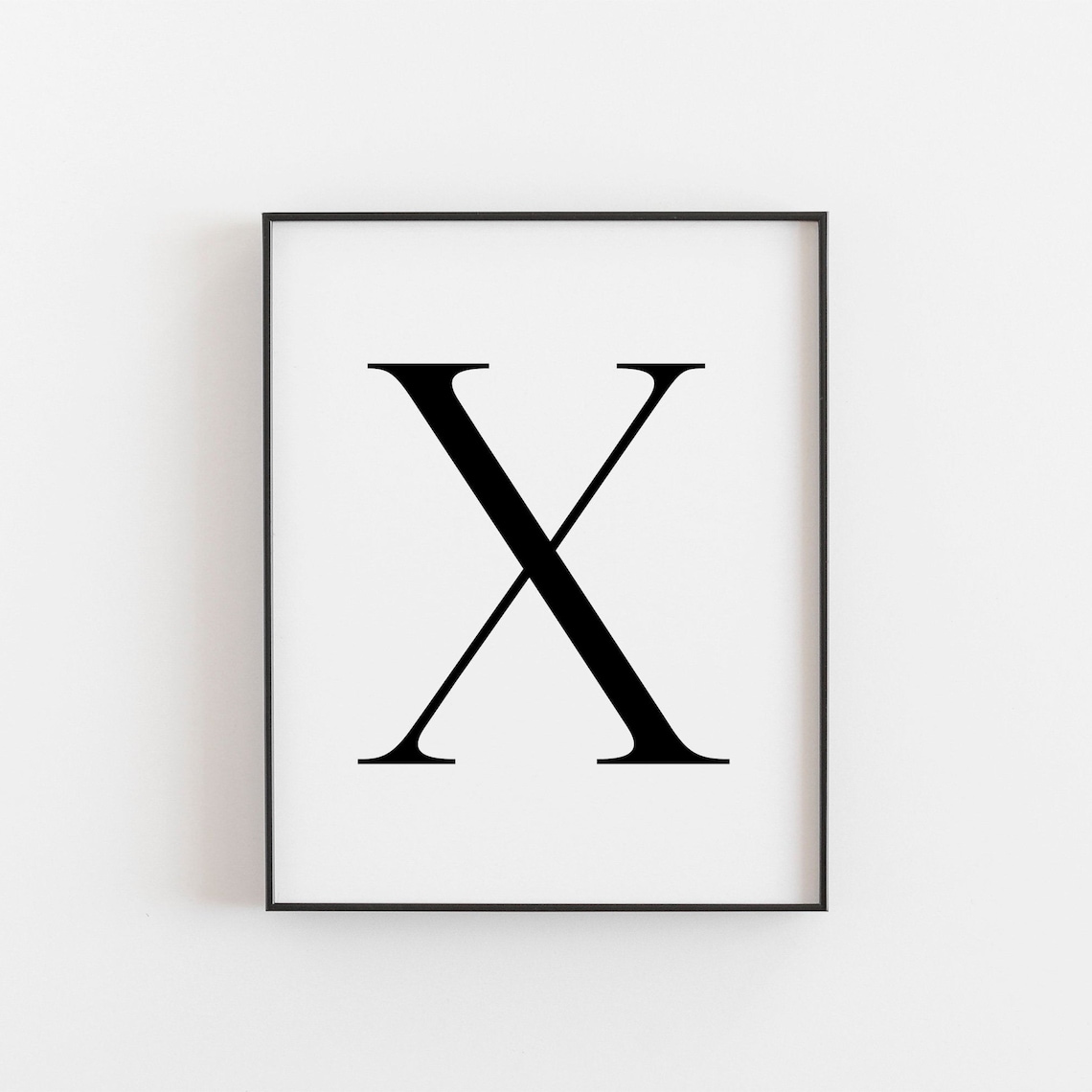 Letter X Real Gold Foil Nursery Initial Poster