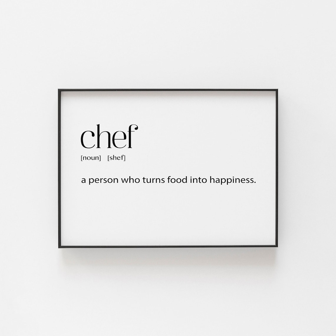 Chef Gift Birthday Dictionary Print, Kitchen Art