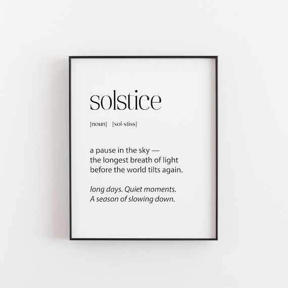 Solstice Definition Poetic Summer Light Minimalist Decor Poster
