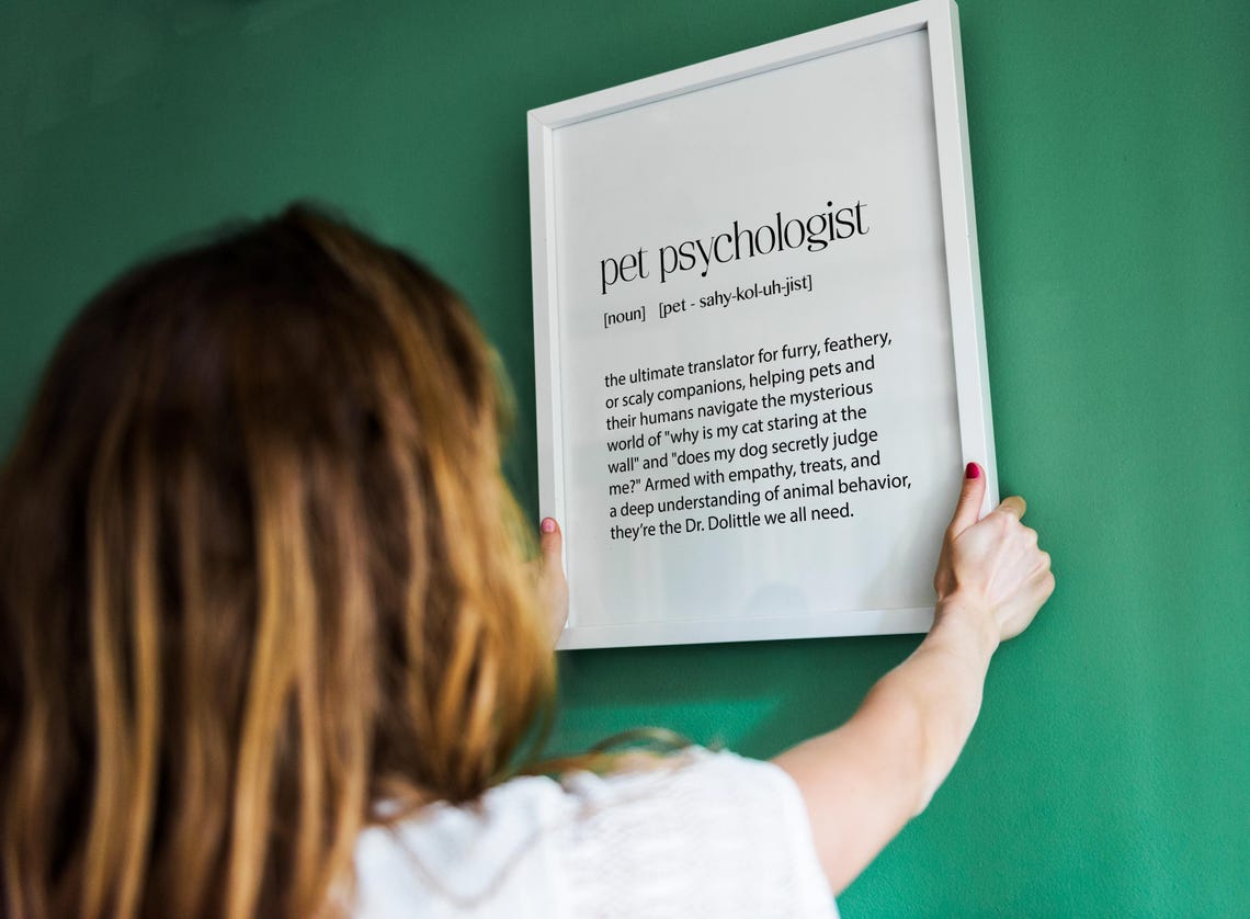 Pet Psychologist Funny Dr Dolittle Definition Pet Lover Poster