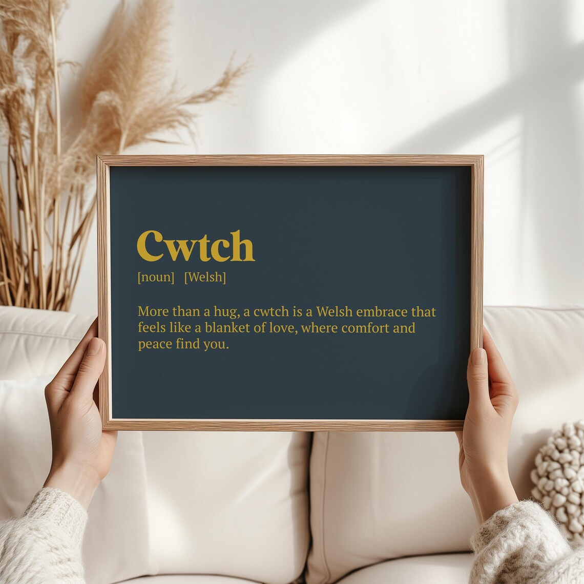 Cwtch Definition Print, Welsh Word Art for Home Decor