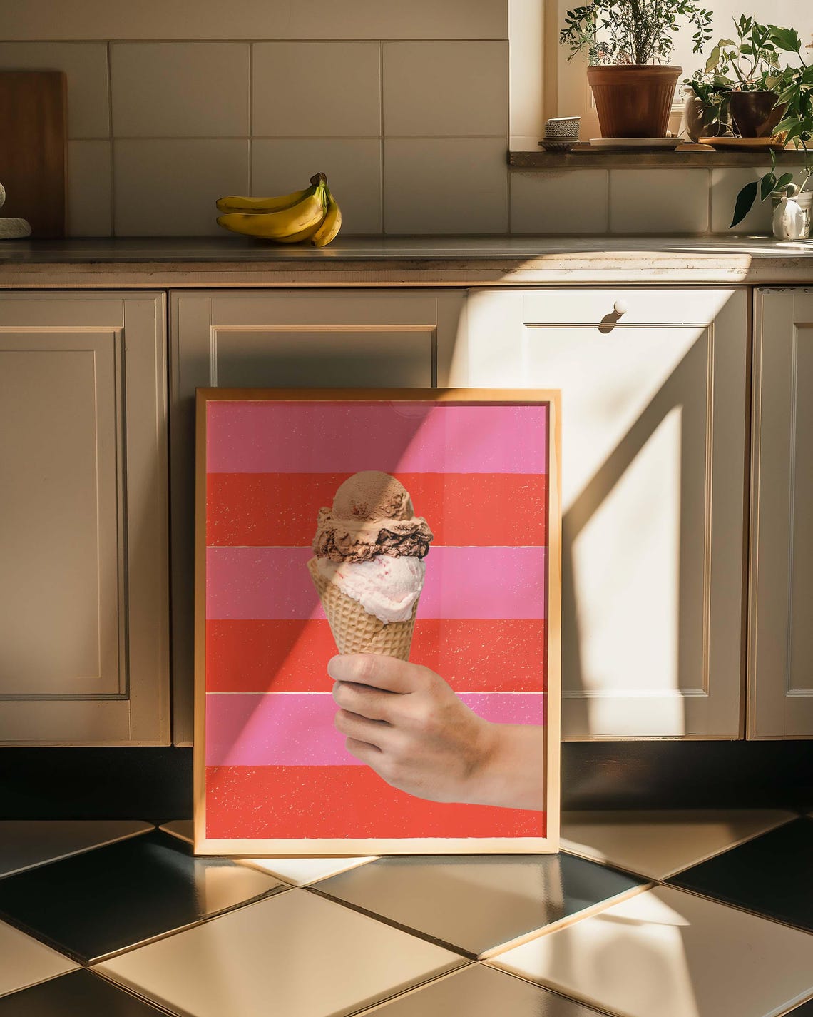 Ice Cream Cone Retro Dessert Art Print - Image 3