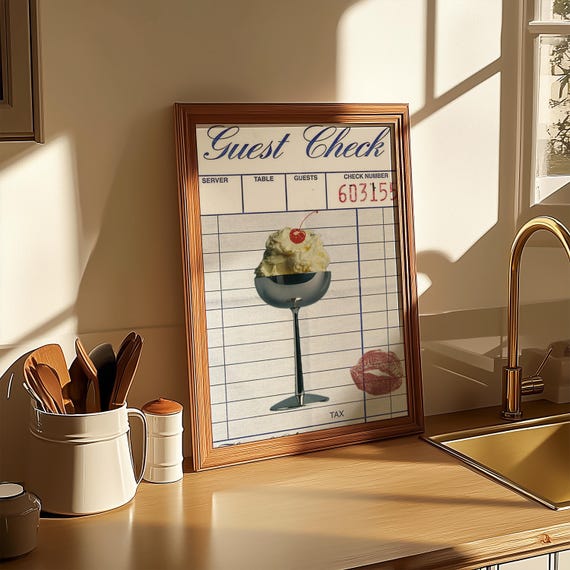 Retro Dessert Poster Set, Ice Cream Kitchen Decor