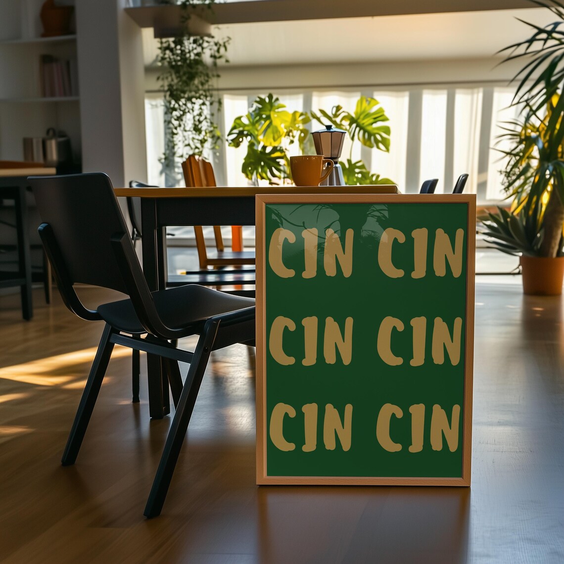 Cin Cin Print, Bold Red Italian Wine Toast - Image 4