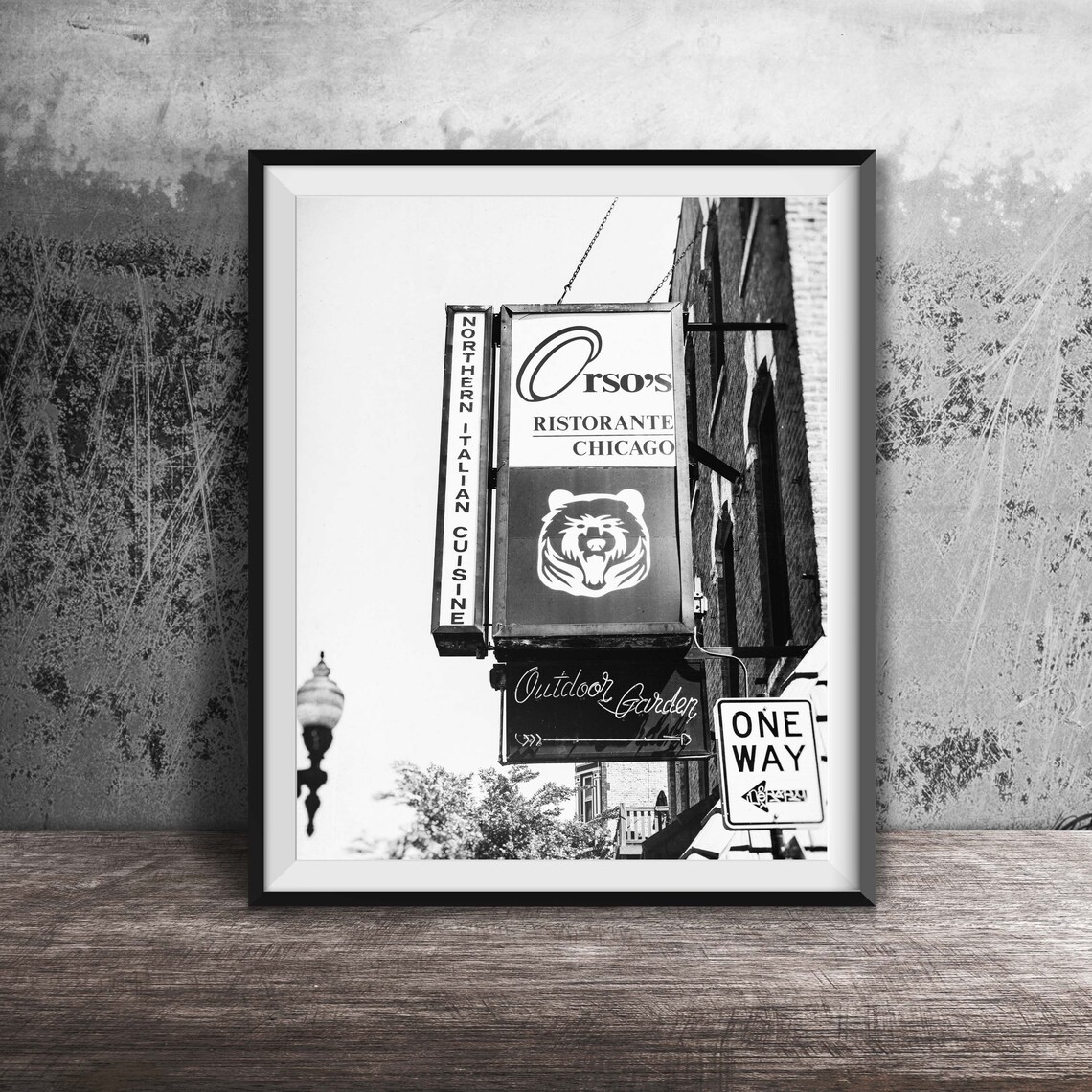 Orsos Ristorante Chicago Bear Logo Sign Northern Italian Poster - Image 2