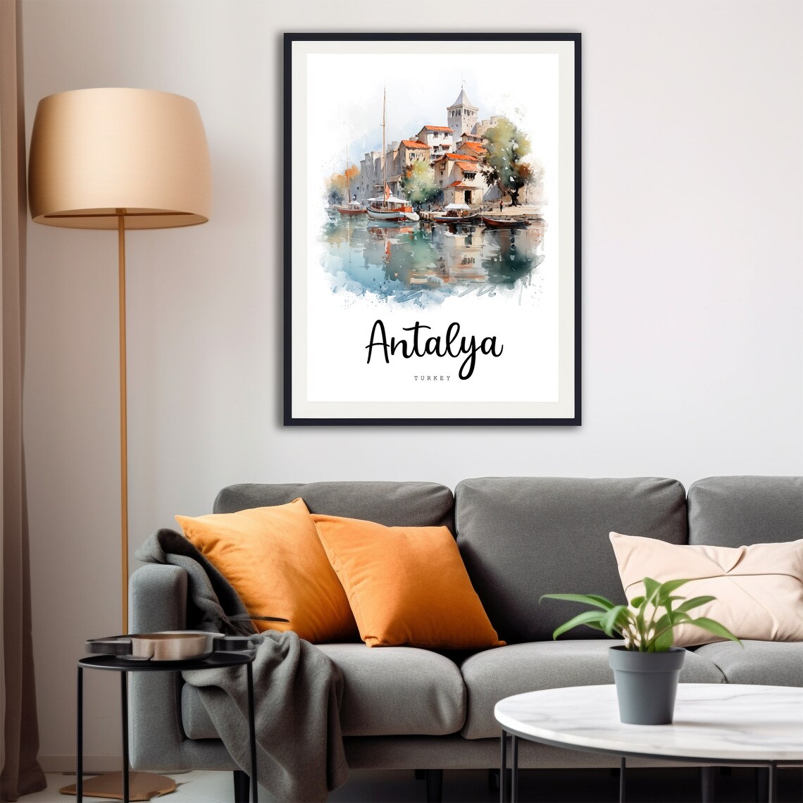 Antalya Turkey Travel Poster, Watercolor Painting - Image 4