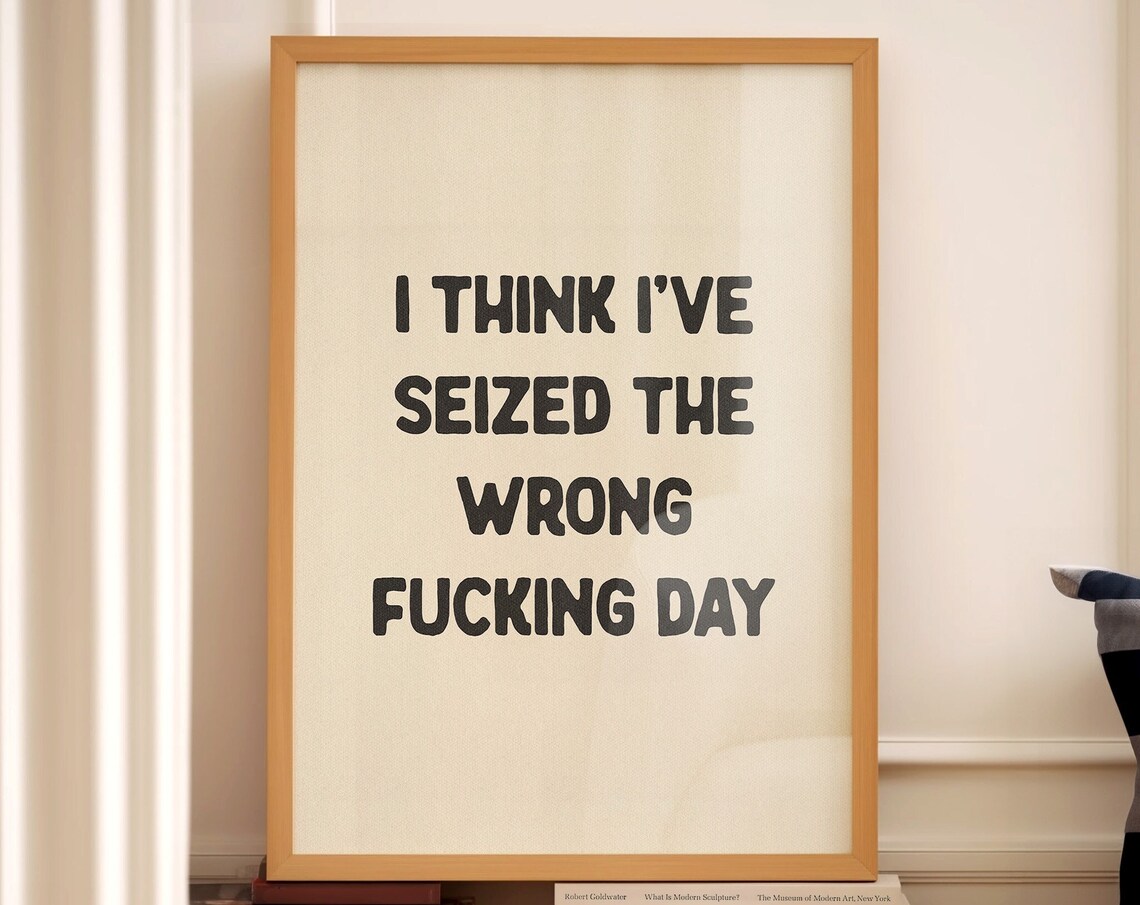 I Think I've Seized The Wrong Day Funny Poster - Image 4