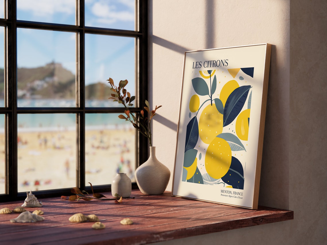 Lemon Citrus Print Boho Kitchen Wall Art Lemon Decor Colorful Wall Art Botanical Wall Art Kitchen Decor - Image 4