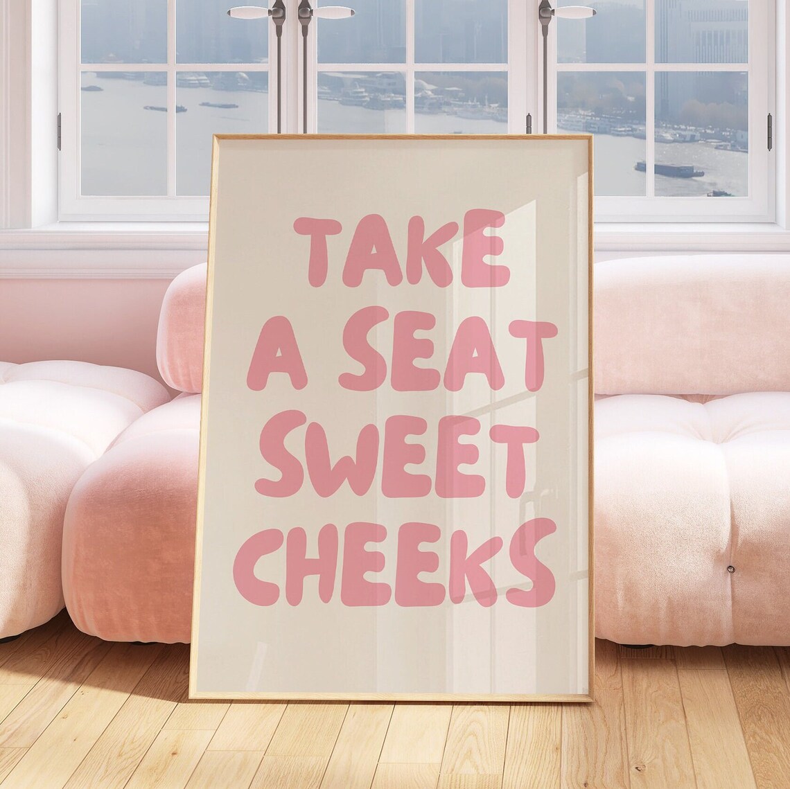 Take A Seat Sweet Cheeks Funny Bathroom Art Print - Image 2