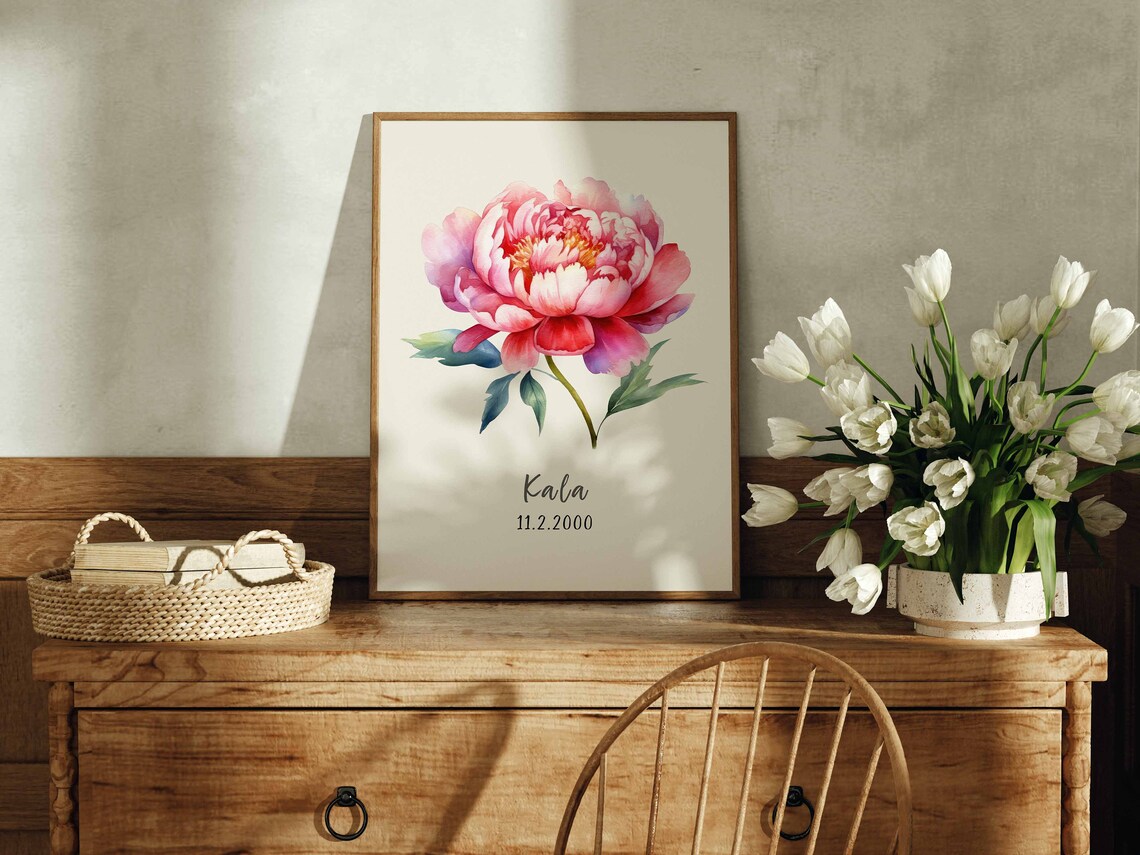 Birth Month Flower Custom Family Botanical Print - Image 2