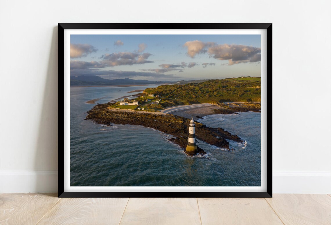 Penmon Lighthouse Anglesey Aerial View Of Striped Tower Poster