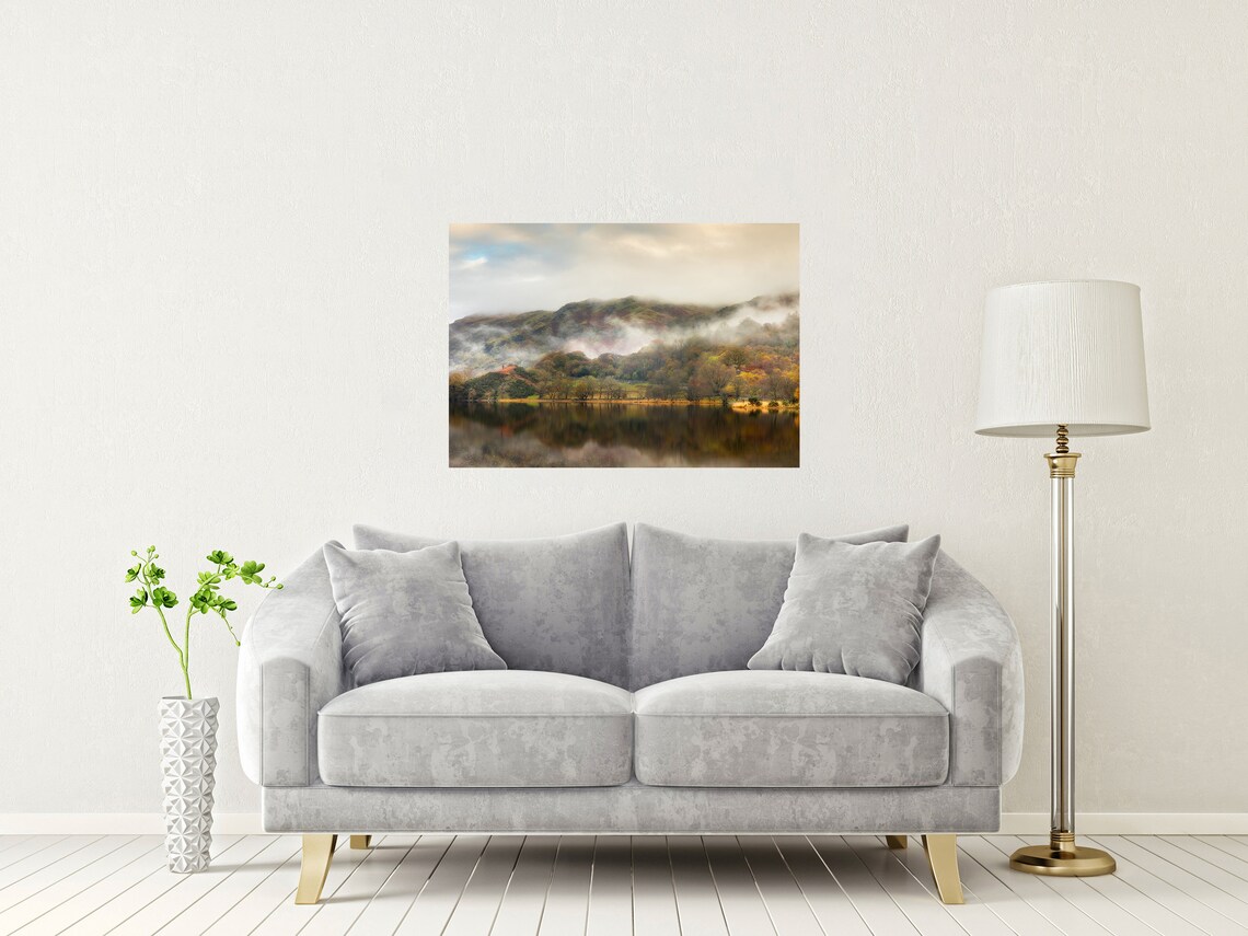 Llyn Gwynant Wales Sunrise with Autumn Lake Reflection Poster - Image 2