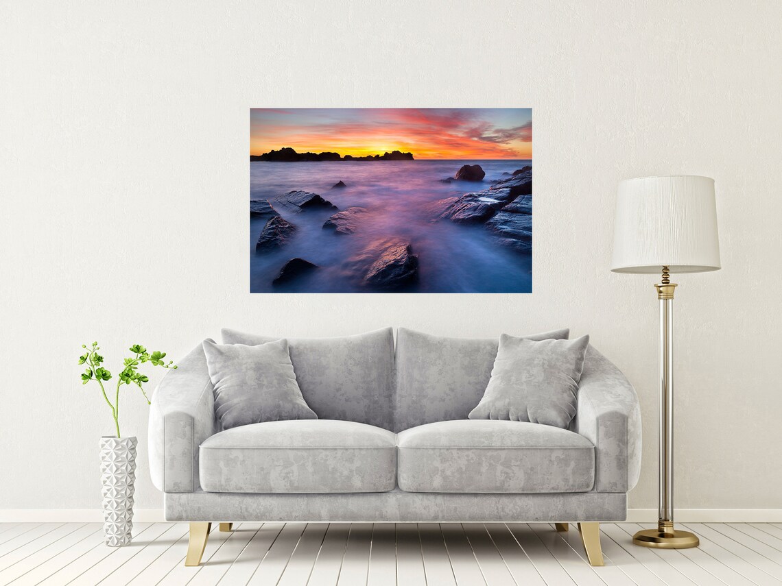 Port Soif Bay, Guernsey Sunset Landscape Art Print - Image 2