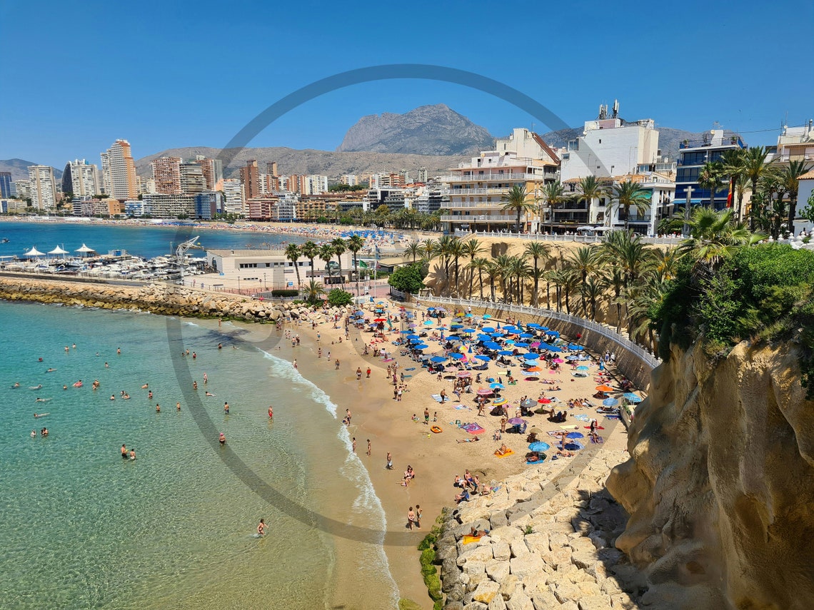 Lively City Beach Skyline Marina Turquoise Water Summer Day Poster - Image 3