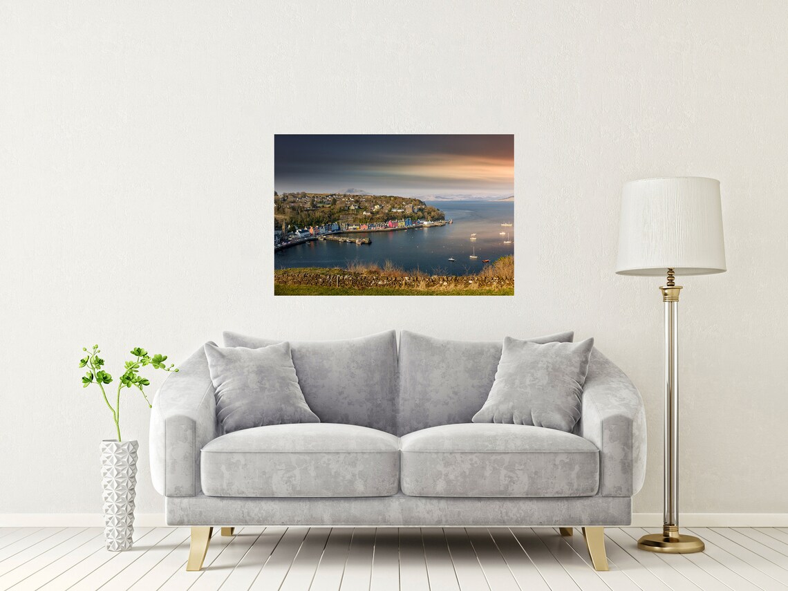 Tobermory Bay Isle Of Mull Colorful Waterfront Harbour Houses Poster - Image 2