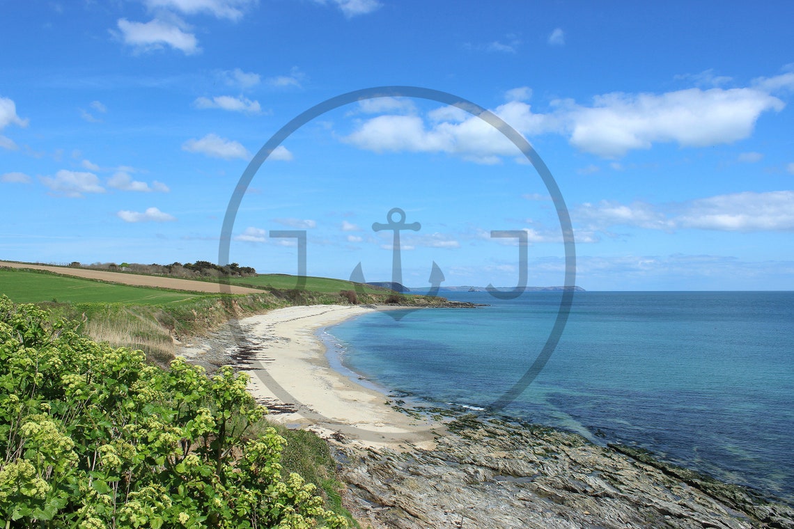 Towan Beach Newquay Cornwall Turquoise Sea Blue Sky Landscape Poster - Image 3