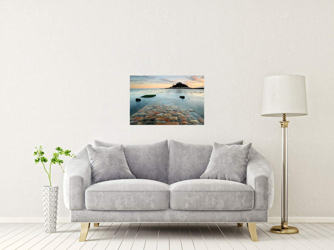 St Michaels Mount Cornwall Stone Causeway Sunset Tidal Island Poster - Image 2