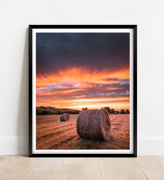 Hay Bales At Sunset Limited Edition Print Landscape Photography Fine Art Wall Art Exclusive Print Posters Countryside Photos