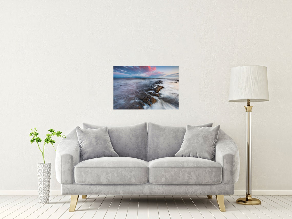 Monknash Coast Glamorgan Wales Sunset Rocky Reef Scene Poster - Image 2