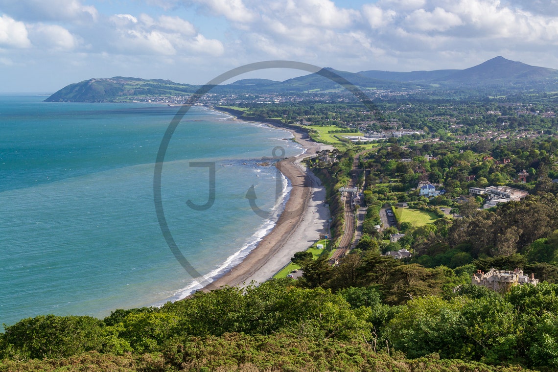 Dublin Bay Ireland Coastline View With Beach And Hills Poster - Image 3