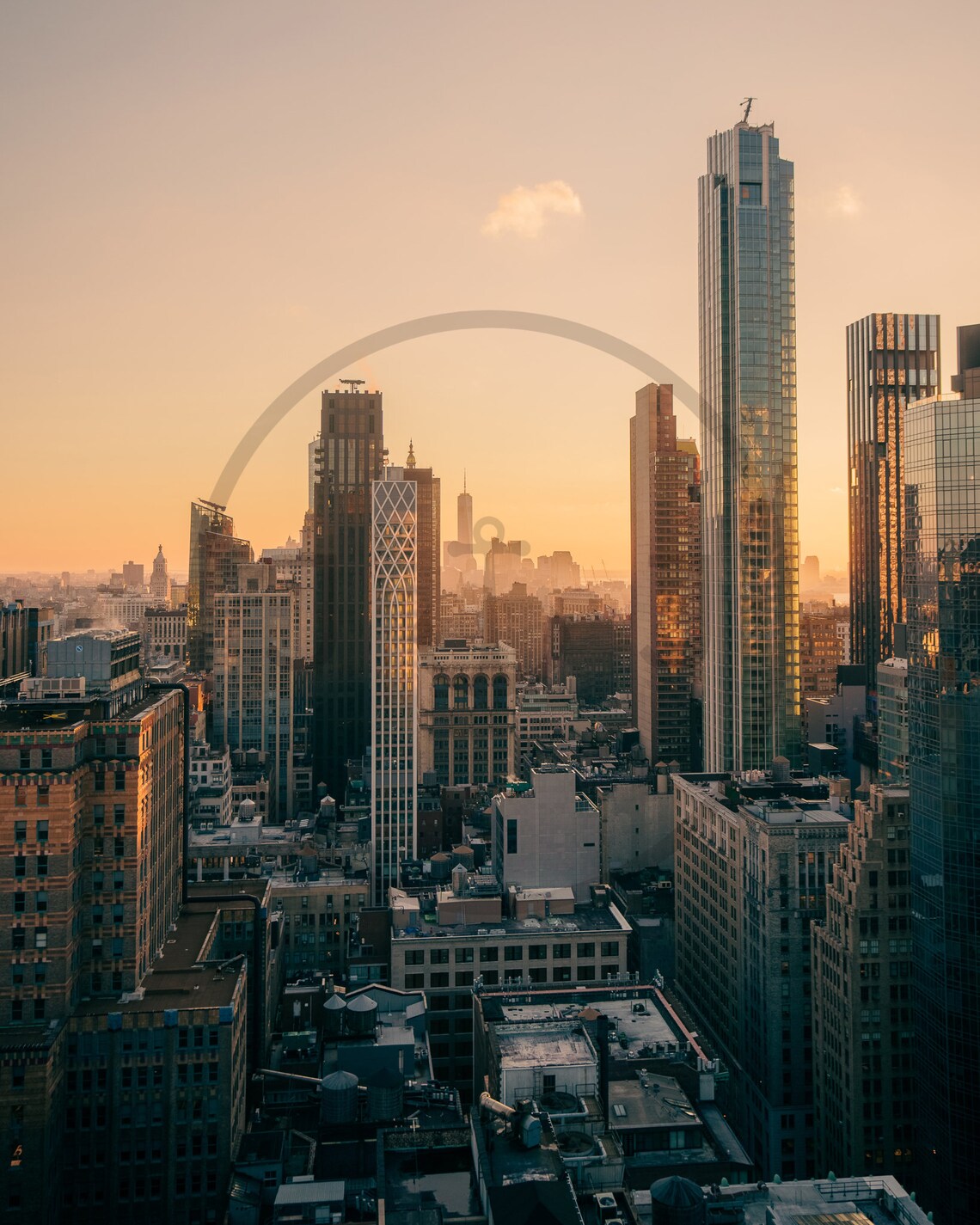 New York City Manhattan Skyline Golden Hour Sunset Photo Poster - Image 3