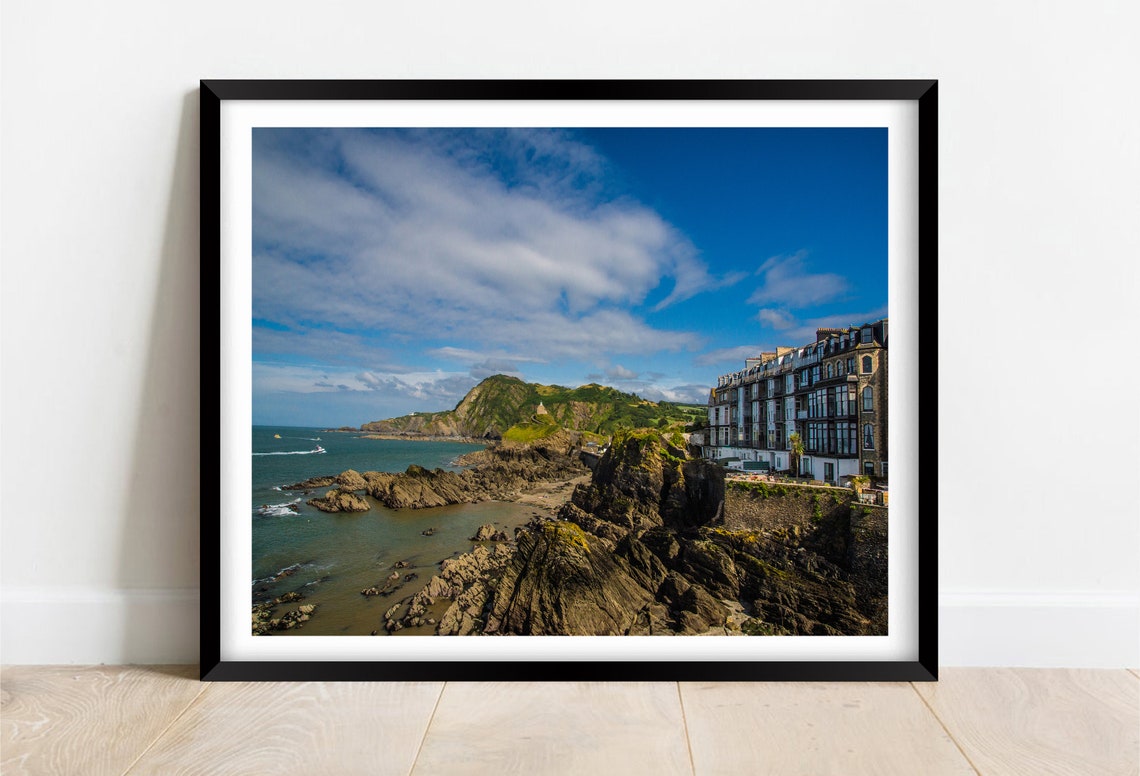 Ilfracombe Cliffs North Devon Rocky Coast Seaside Hotel View Poster