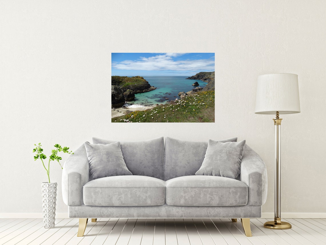 Kynance Cove Cornwall Turquoise Water And Sandy Beach Poster - Image 2