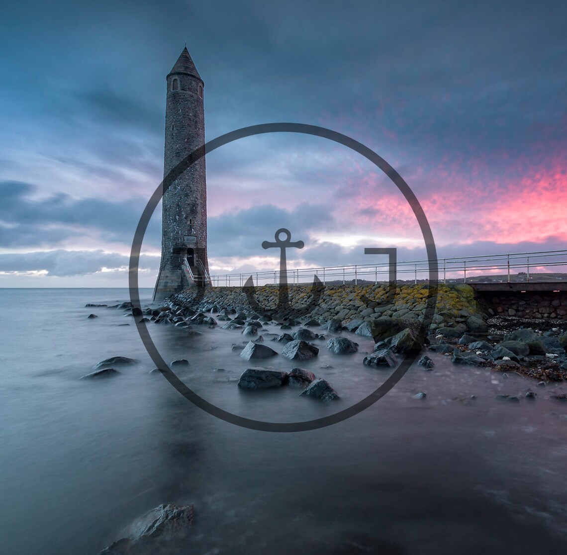 Chaine Memorial Tower At Sunset Over Larne County Antrim Poster - Image 3