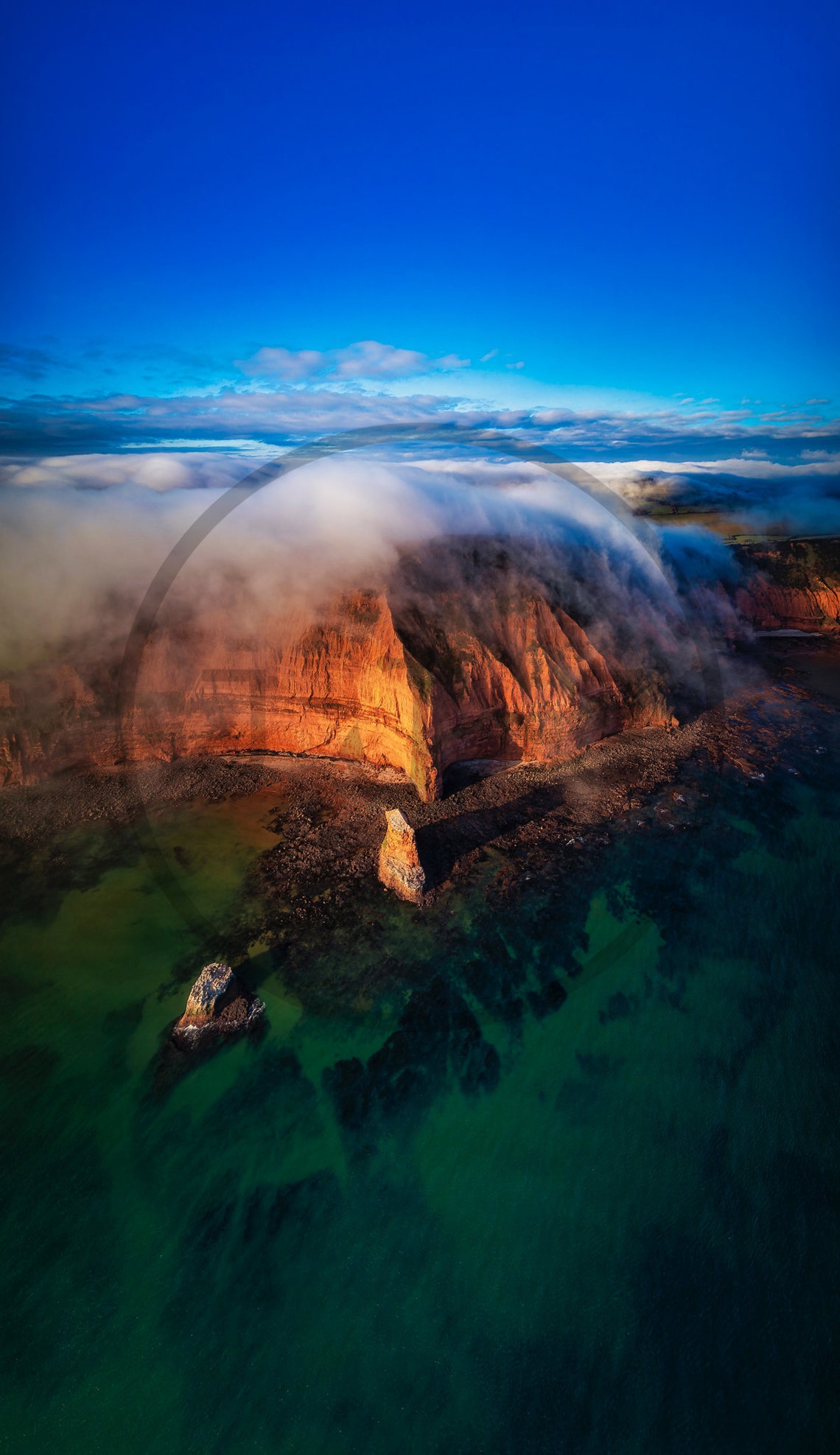 Sidmouth Devon Misty Cliffs Fog Rolling Over Jurassic Coast Poster - Image 3