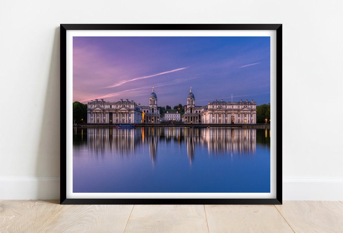 Old Royal Naval College Greenwich River Thames Sunset Poster