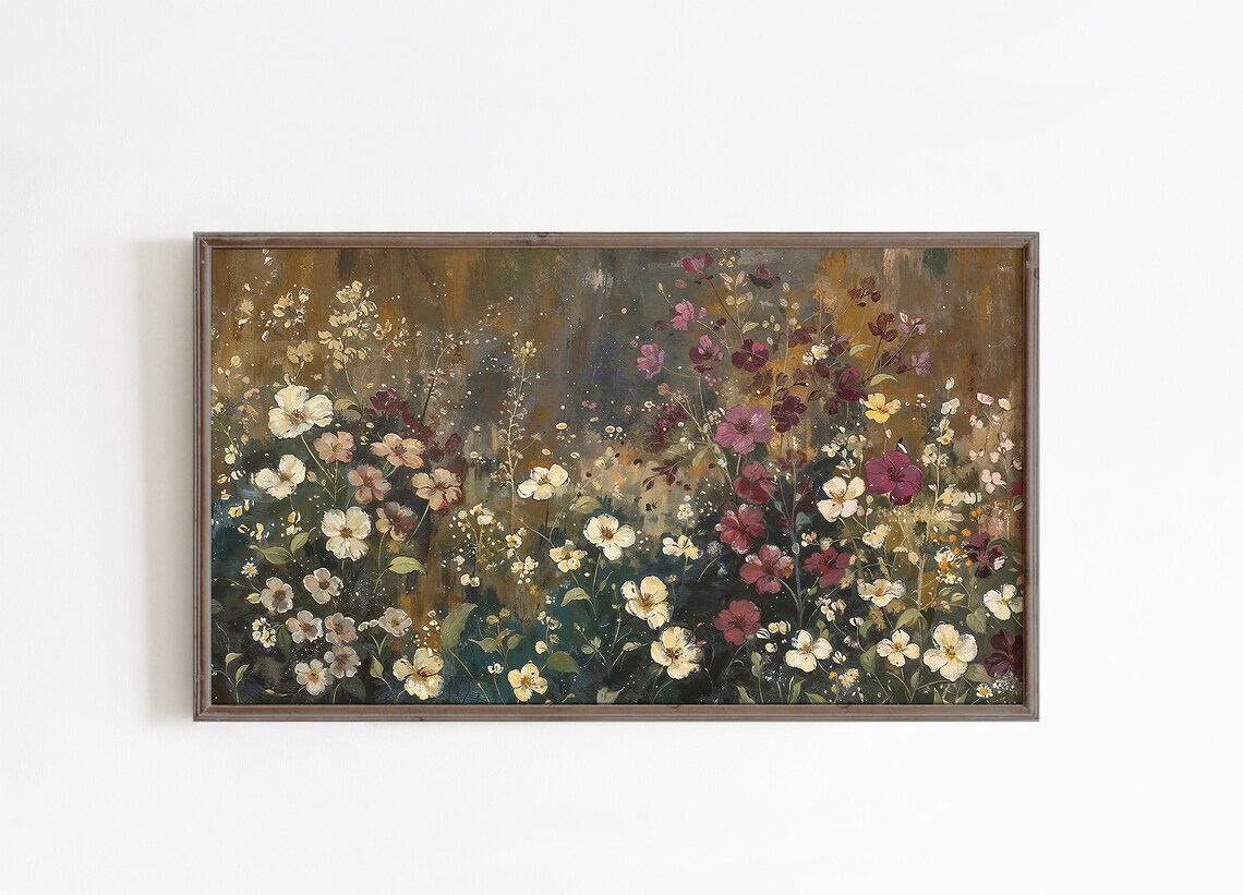 Moody Wildflower Garden Dark Floral Vintage Botanical Poster - Image 2