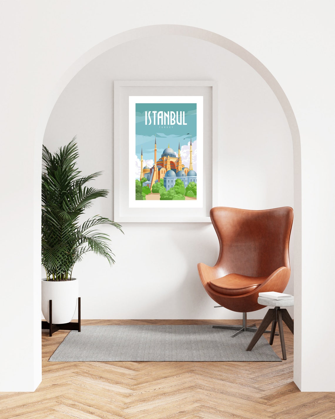 Istanbul Turkey Hagia Sophia Mosque Domes Retro Travel Poster - Image 3