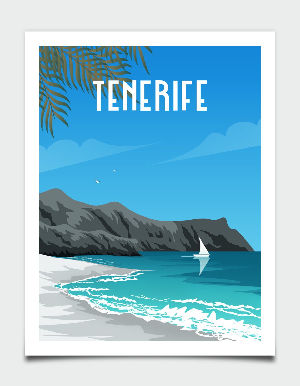 Tenerife Coastal Decor Poster, Spain Travel Poster - Image 4