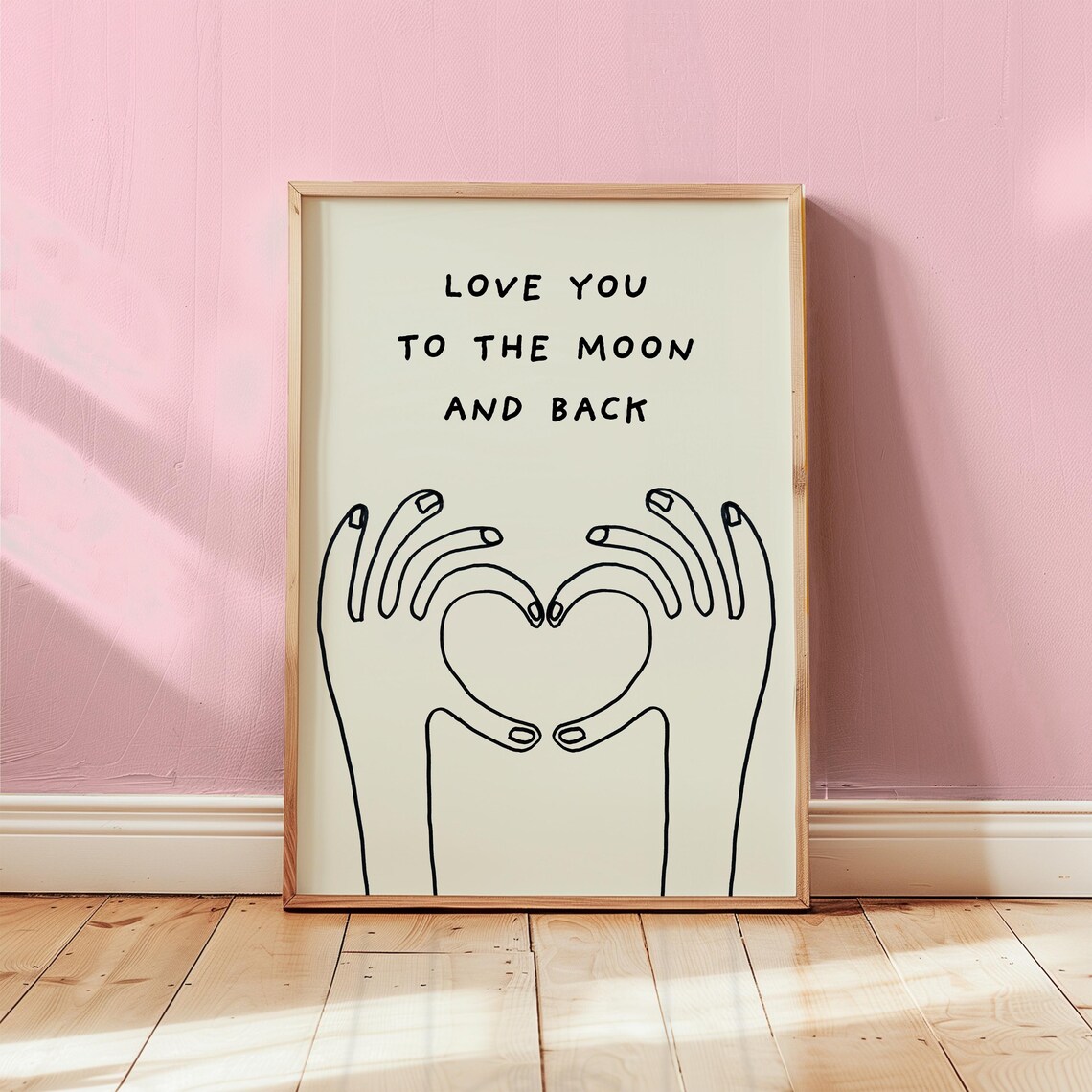 Love You To The Moon Minimalist Nursery Art Print