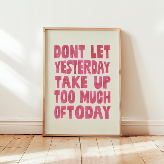 Motivational Pink Wall Art Inspirational Midcentury Modern Print