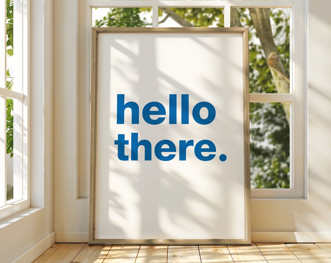 Hello There Typography, Scandi Style Entryway