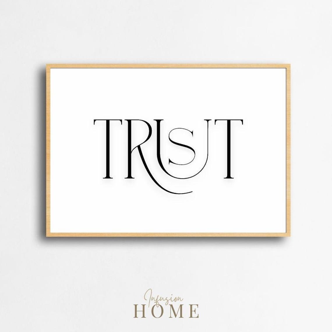 Trust Elegant Minimalist Black And White Typography Art Poster