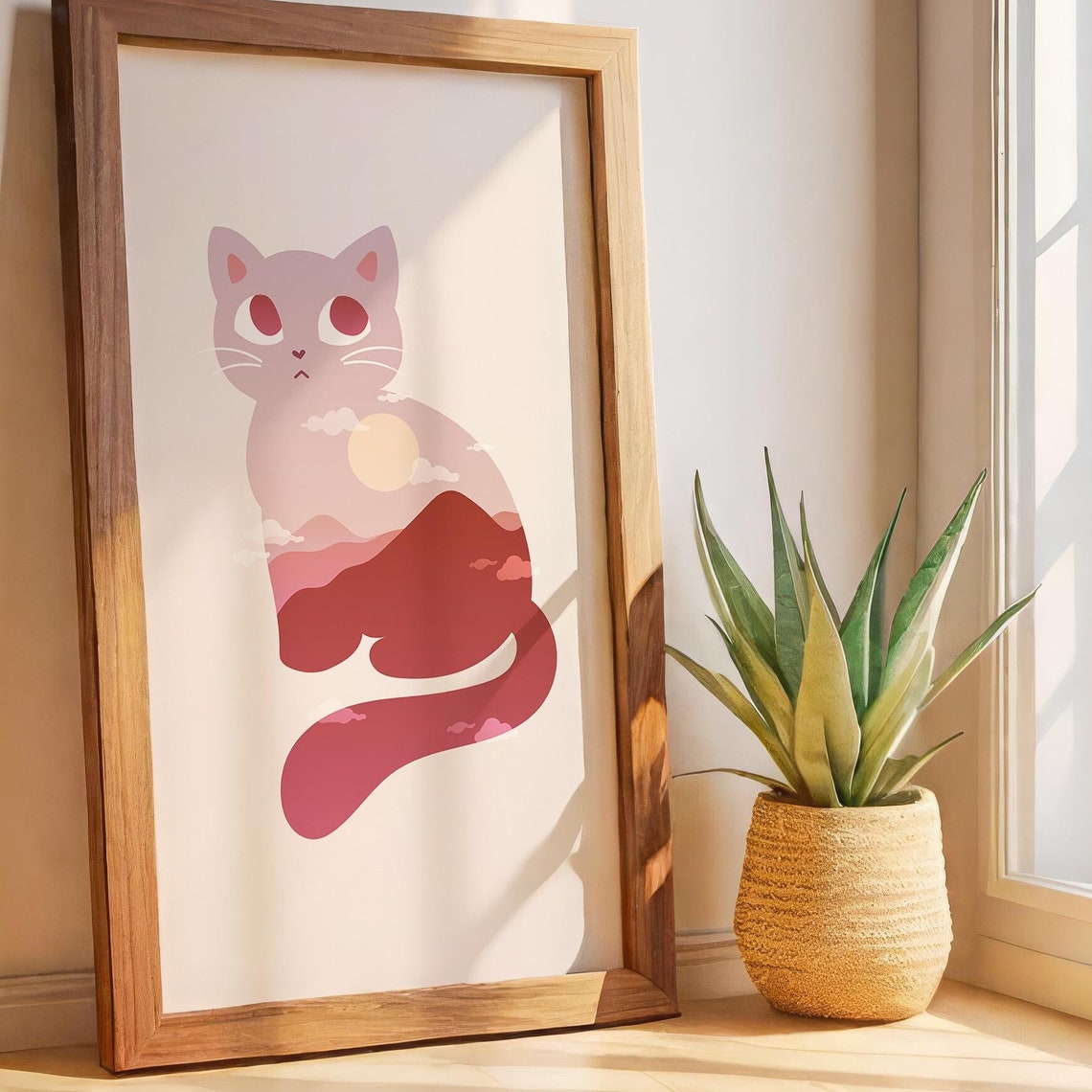 Desert Cloud Cat Print, Boho Landscape - Image 2