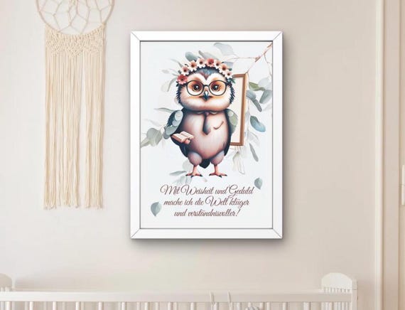 Cute Animal World Professions Inspirational Nursery Art Print