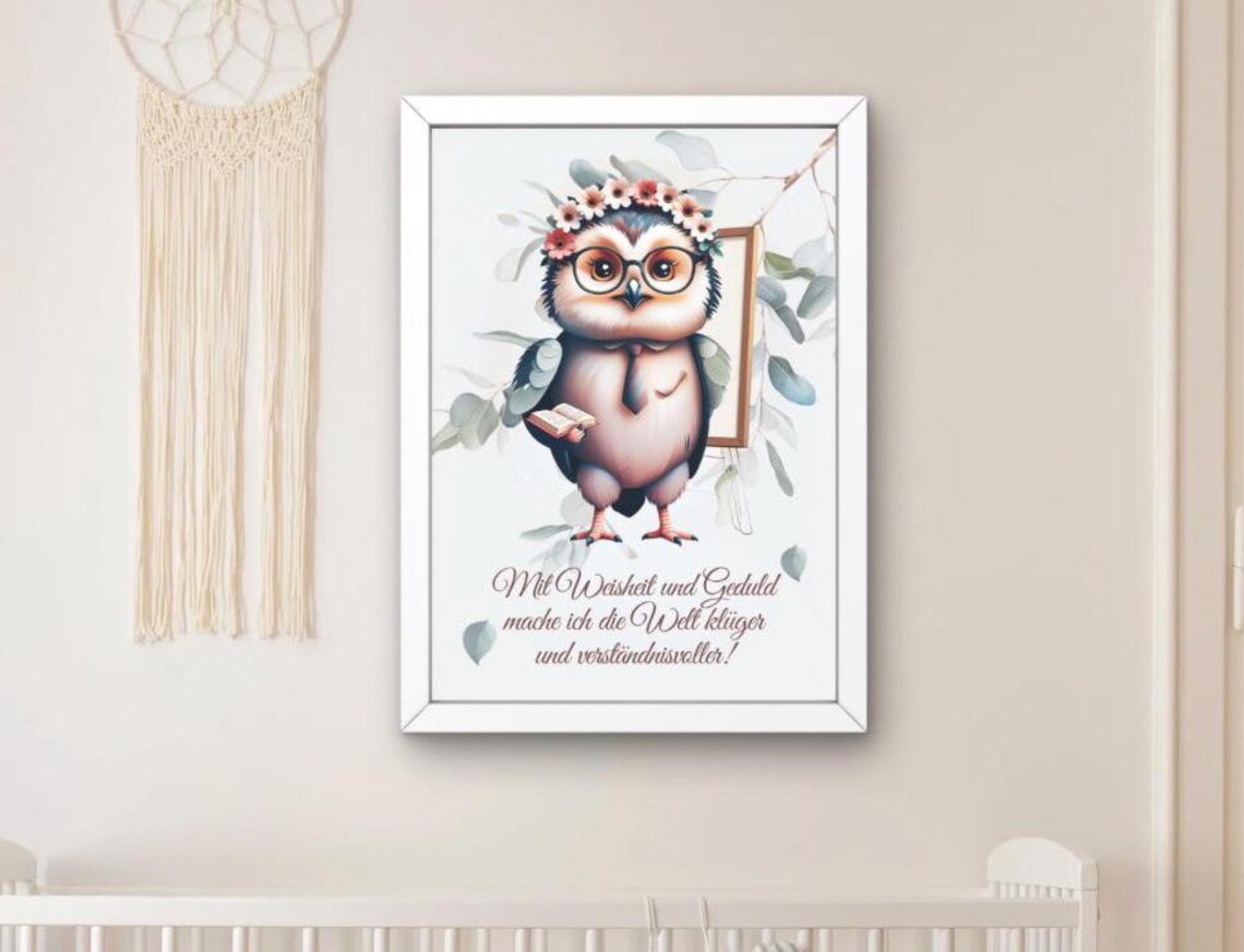 Cute Animal World Professions Inspirational Nursery Art Print