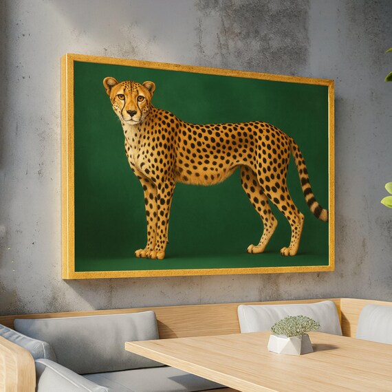 Majestic Cheetah Portrait Canvas Wildlife Animal Wall Art Nature Decor Exotic Jungle Ready To Hang Home Decoration
