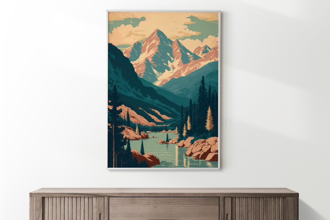 Mountain River Poster Mountain Print Art Boho Decor Landscape Print Gauguin - Image 3