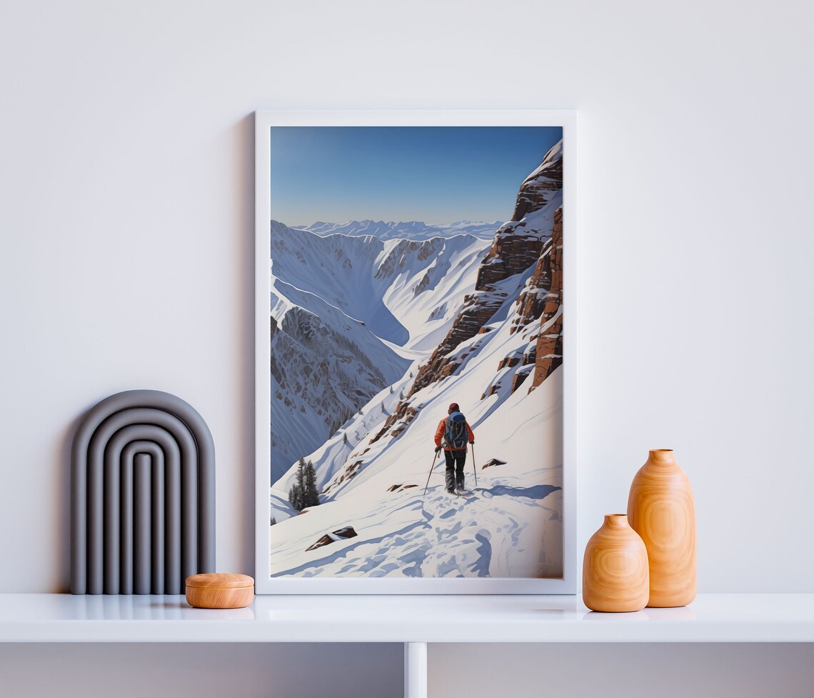 Backcountry Explorer Ski Retro Mountain Art Print - Image 2