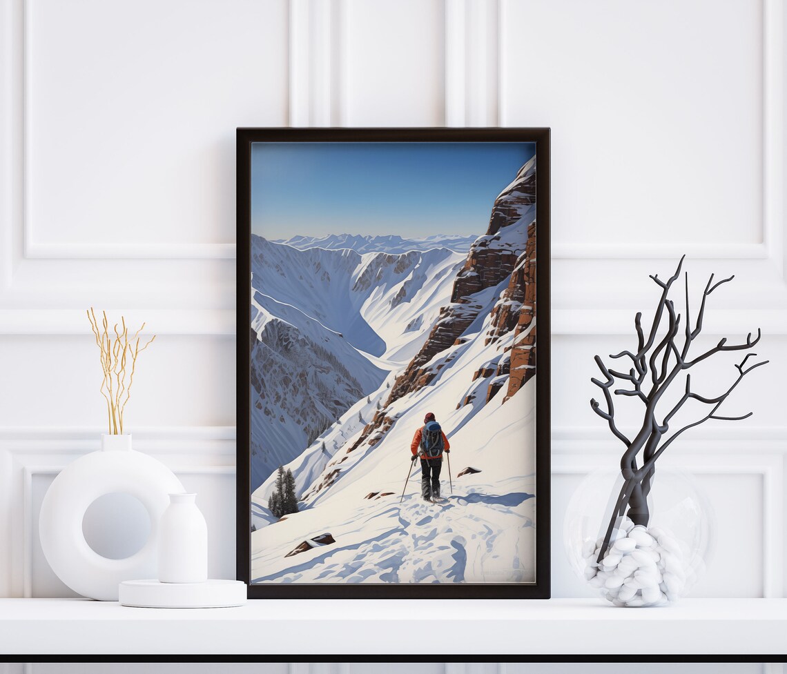 Backcountry Explorer Ski Retro Mountain Art Print - Image 3
