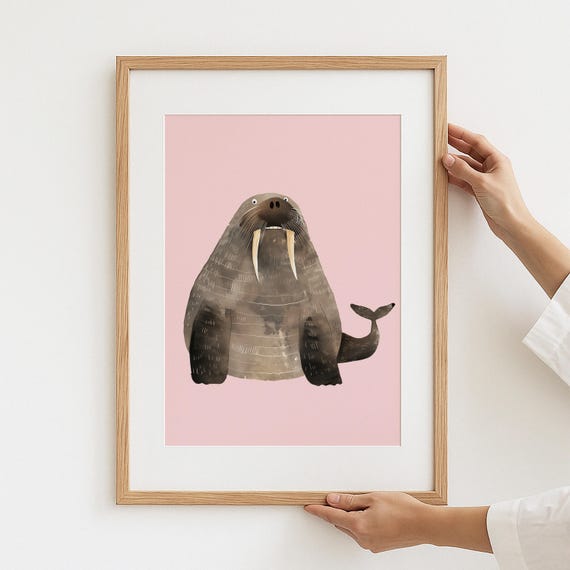 Whimsical Walrus Nursery Print Playful Animal Wall Art