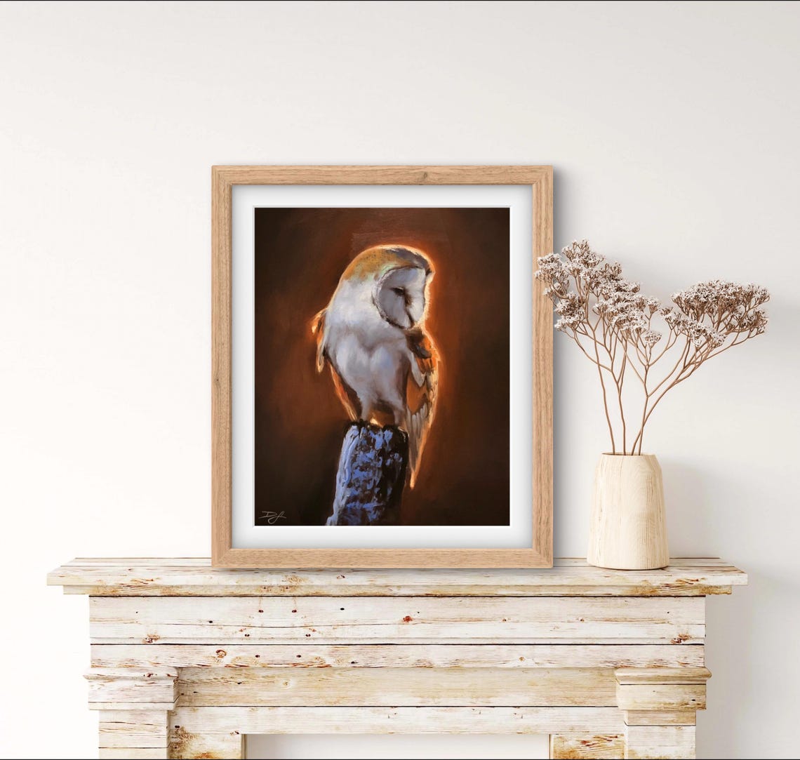 Beauty Of Wisdom Print Owl Barn Owl Print Own Portrait Wild Animal Print Nature And Animals Wildlife Artwork Bird Portrait - Image 2