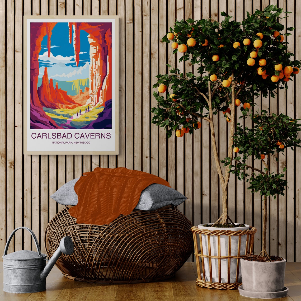 Carlsbad Caverns National Park New Mexico Red Rock Travel Poster - Image 2