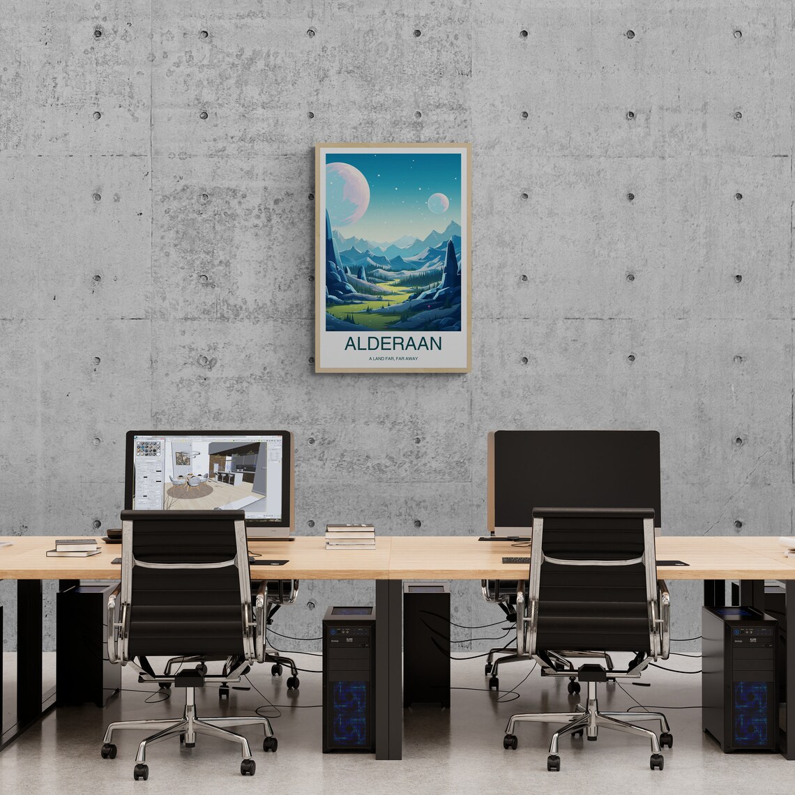 Alderaan A Land Far Far Away Twin Moons Mountain Travel Poster - Image 2