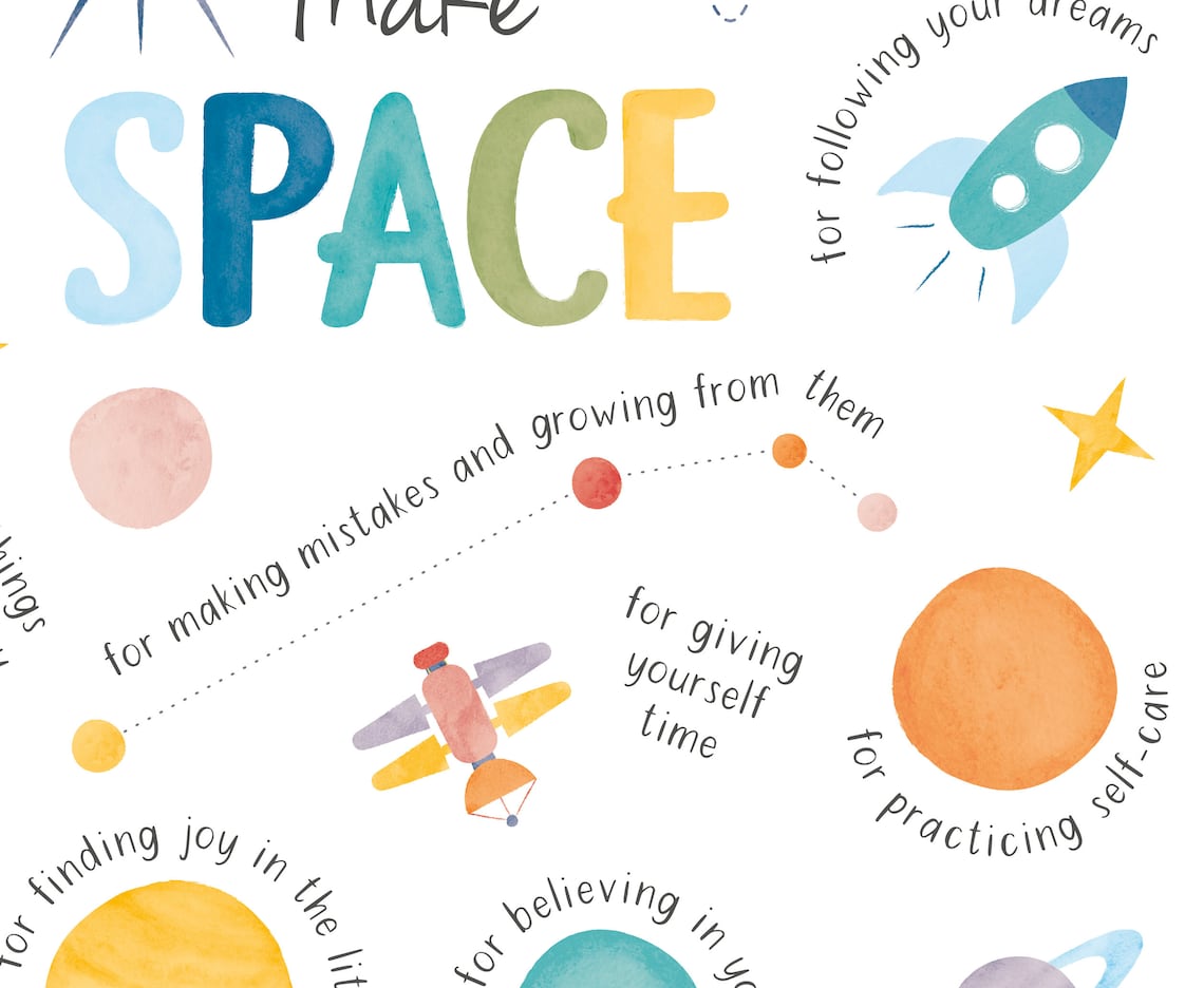 Make Space Positive Affirmations Office Art Print - Image 2