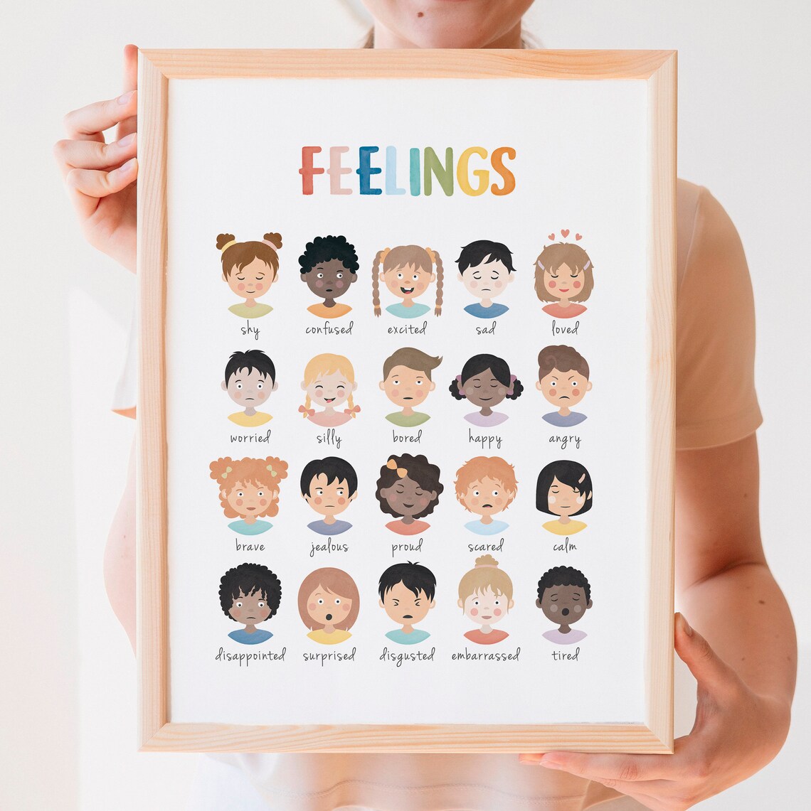 Rainbow Feelings Chart Art Print, School Counselor Decor - Image 5